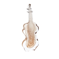 Sculpture de violon en verre soufflé à la main, thème musical de luxe, or champagne, centre de table artistique pour la décoration d'hôtel