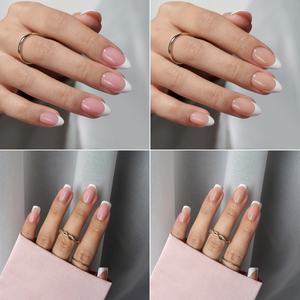 BTARTBOX XCOATTIPS Uñas Postizas al por Mayor de Alta Calidad para Salón, Uñas de <span class=keywords><strong>Gel</strong></span> Suave con Punta Francesa Cuadrada y Almendrada, Cobertura Completa, Uñas a Presión - Product Image 4