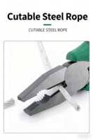 Pince multiprise industrielle à long manche de 2 pouces, pince coupante diagonale à bec long, mâchoire carrée, acier au chrome-vanadium, coupe-fil