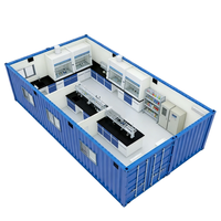 Conteneur de laboratoire mobile de 20 pieds, laboratoire mobile de test PCR avec mobilier entièrement équipé pour clinique médicale