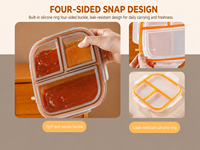 Aohea 304 Edelstahl 4-Fach Lebensmittelbehälter BPA-frei Maßgefertigte Meal-Prep Lunchbox für das Büro