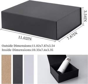 Boîte à thé personnalisée avec logo, boîte cadeau magnétique de luxe, emballage en carton rigide recyclable avec insert noir - Product Image 2