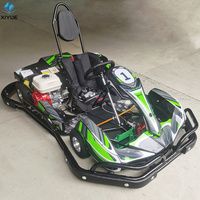 Go Kart Comercial de 1 Plaza para Parque de Atracciones, con Motor de Gasolina de 200cc y Pedal de Freno Ajustable para Pista al Aire Libre