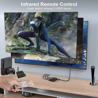 Commutateur HD-MI avec adaptateur à distance, commutateur HDTV 3 ports, 3 entrées 1 sortie, convertisseur vidéo 8K60Hz 4K HD pour PS4, boîte TV, moniteur, ordinateur portable
