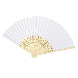 Abanico Plegable Portátil de Bambú Tallado de 7 Pulgadas, Papel Blanco para Pintar a Mano, Manualidades DIY para Arte y Decoración - Product Image 4