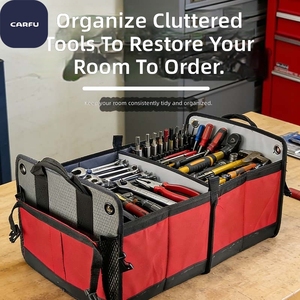 Heavy Duty Collapsible 600D Oxford Car <b>Seat</b> Back & Trunk <b>Storage</b> Organizer with <b>Storage</b> Box - Product Image 3