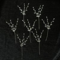 Décorations de Noël DIY en plastique, perles en forme de goutte de fleur de 17 cm, bouquet de branches, tige en fil, strass en cristal