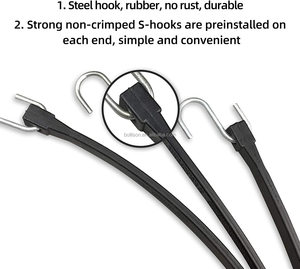 Sangles en caoutchouc Bollison avec crochets en S/Sangles d'arrimage pour plateau plat Cordes élastiques en caoutchouc - Product Image 4