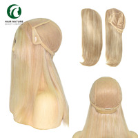 Peluca rubia de cabello Remy chino 100% de 13 pulgadas MW51 para mujer, tupé de uso diario, peluca completa con encaje frontal soldado, sistema de reemplazo capilar para mujer