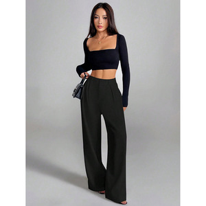 <span class=keywords><strong>Pantaloni</strong></span> <span class=keywords><strong>Palazzo</strong></span> <span class=keywords><strong>a</strong></span> Vita Alta con Pieghe e Gamba Larga, Stile Casual Trendy per Donne, Ideali per Viaggi e Vacanze - Product Image 6