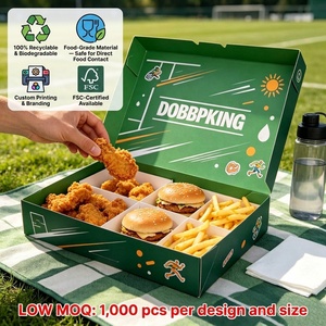 Caja de Papel Ecológica Desechable para Papas Fritas, Envase de Alimentos Personalizado para Alitas de Pollo y <span class=keywords><strong>Hamburguesas</strong></span>, Caja para Comida Rápida para Llevar - Product Image 2