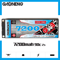 GNB GAONENG 7200MAH 7.4V 2S 90C Stick Pack 5.0mm Bullet Hard Case RC LiPo Battery 1:10 1:12 Skala Mobil Balap RC LiHV