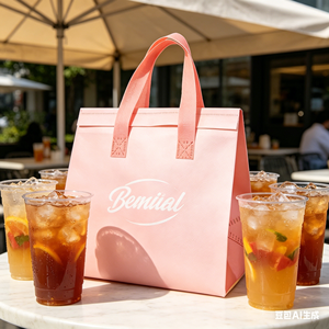 Non Woven Tea Coffee Takeaway Bag Insulated Food Delivery Bag Aluminum Foil Lining Custom Size Logo Color Reusable Thermal - Product Image 1