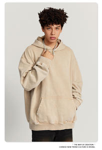 Ventes en gros de sweats à capuche unisexes surdimensionnés avec logo personnalisé brodé et embossé, design de boutons, streetwear, mode, confortables et décontractés - Product Image 2