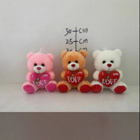 Boneka Beruang Teddy Hadiah Perusahaan Super Lembut Isi Kapas PP Bersulam Desain I Love You