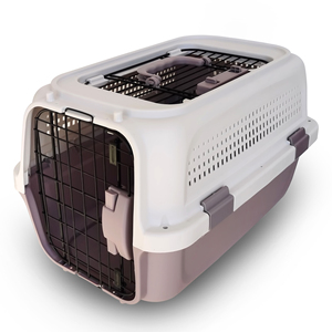 Cage de transport pour animaux de compagnie, grande, robuste, noire, en plastique PP, sur roulettes, conforme IATA, pour le transport aérien, portable, pour chiens et chats - Product Image 3