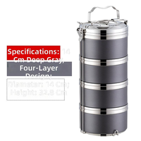 Boîte à lunch portable pour adultes en acier inoxydable 304, thermique, multi-couches, grande capacité (1-3L), avec pot amovible