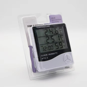 थर्मामीटर हाइग्रोमीटर डिजिटल दोहरी जांच उच्च सटीकता तापमान और सेंसर मौसम अलार्म घड़ी - Product Image 4