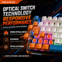Clavier mécanique optique filaire F97A, 97 touches, en alliage, rétroéclairage RGB, touches PBT translucides, pour PC de jeu, Plug & Play, USB, Hot-Swap, Gamer
