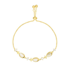 Bracciale da donna alla moda regolabile con pietra a occhi di gatto strass luna stella zircone Joker fidanzate Bijoux gioielli in rame - Product Image 5