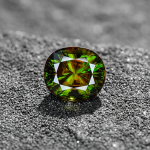 Esfero Verde Cromado Natural de Corte Ovalado de Precisión Excelente de 4.22 CT, 10.6x9.5x6.2mm, con Juego de Color/Fuego, Skardu Pakistán - Product Image 2