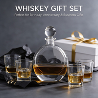 Carafe à whisky en verre plat de 700 ml, verre carré de 250 ml, carafe à liqueur transparente, ensemble cadeau de carafe à whisky bourbon, scotch, brandy