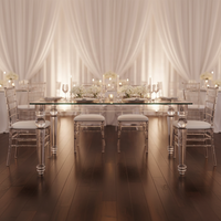 Table à manger moderne en acrylique transparent, 8 places, table de mariage pour la maison, la cuisine, les banquets et les fêtes