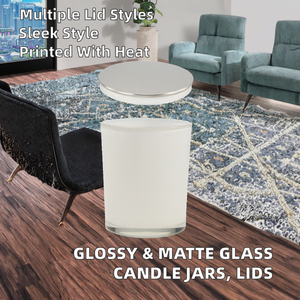 Bocaux à bougies cylindriques en verre blanc brillant et noir mat, avec couvercles en liège de bambou doré/argenté, transfert thermique de haute qualité - Product Image 2