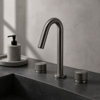 Robinet de lavabo haut de gamme anti-traces de doigts, mitigeur de lavabo à double poignée, robinet de lavabo de salle de bain, design à poignée moletée