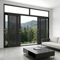 Ventanas Corredizas Modernas de Lujo de Aluminio con Doble Vidrio Templado, Impermeables para Interiores y Exteriores