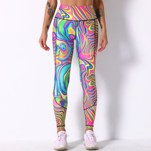 <span class=keywords><strong>Ropa</strong></span> de entrenamiento ajustada de cintura alta con estampado Multicolor de logotipo personalizado 2021, conjunto de Yoga para mujer, <span class=keywords><strong>ropa</strong></span> deportiva de alta calidad - Product Image 3