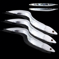 Leurre souple artificiel pour la pêche en mer depuis bateau, ciblant les poissons d'eau salée et le thon, 15-20 cm, avec réflecteur intégré et perforations, sans hameçons