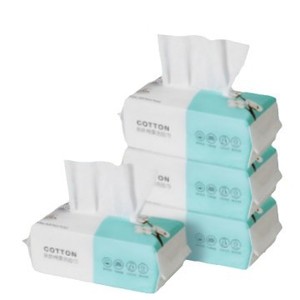 Serviette de toilette en coton Solid Ox 15x20cm 3 plis blanc pur 40 feuilles, utilisation sèche et humide, douce pour le nettoyage du visage - Product Image 2