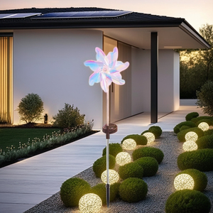 Xoay cối xay gió cỏ năng lượng mặt trời ánh sáng đường đèn PVC Led mặt đất chèn đèn - Product Image 3