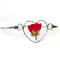 Bracelet avec cœur en rose rouge véritable, cadeau de fête des mères, vente en gros, cadeau pour maman