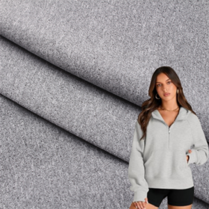 Rouleau de tissu tricoté mélangé CVC polyester-coton <span class=keywords><strong>double</strong></span> face, teint uni, avec fonction mémoire, pour vêtements de garçons et de filles - Product Image 2