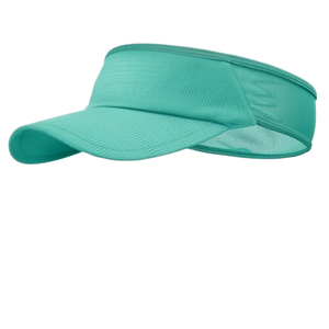 Visera Curva de PVC con Rayas Turquesa, Ajustable, Unisex, Protección Solar para Exteriores, Primavera Verano, Adulto - Product Image 1