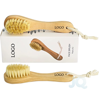 Cepillo de limpieza facial de bambú con cerdas suaves, exfoliante, para el cuidado de la piel, masaje linfático, cepillo para contorno, personalizado