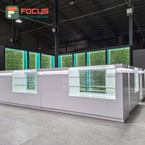 Vitrina Minimalista para Tienda de Cigarrillos, Mostrador de Madera y Vidrio con Luz LED, Vitrina para Exhibición de Tabaco - Product Image 3