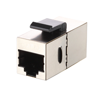 RJ45 암형 2 LAN 이더넷 케이블 분배기 인라인 커플러 플러그 연장기 구리 접점 아연 합금 하우징 IP40 직사각형 12V
