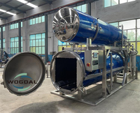 Autoclave de cuisson à double chambre avec machine de stérilisation par immersion à vapeur et eau certifiée CE pour bouteilles en PP