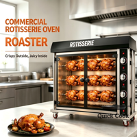Four à rôtir professionnel à 3 broches pour poulet, barbecue rotatif, gaz/électrique, pour restaurant commercial