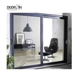 Hot Sale Modern Aluminum Front Foor For House Sound Insulated Thermal Break Double Panel Glass Sliding Door Patio