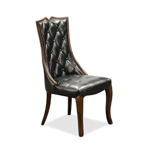 Restaurant Dining Chairs Modern Luxury Chairs Elegant High Back Leather Cover Industrial Chairs