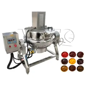 Sıcak satış büyük kapasiteli endüstriyel reçel yapma makinesi buhar ceketli su ısıtıcısı pişirme mikser gıda pişirme su ısıtıcısı karıştırıcı ile
