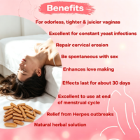 Capsules naturelles à base de plantes pour l'érosion cervicale chez la femme – Formule équilibrante du pH, mélange prébiotique de lactobacilles, soutien au contrôle des odeurs