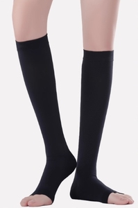 Calcetines <span class=keywords><strong>de</strong></span> Compresión Gradual hasta <span class=keywords><strong>la</strong></span> Rodilla <span class=keywords><strong>de</strong></span> Grado Médico, Medias <span class=keywords><strong>de</strong></span> Compresión Gradual Tejidas para Uso Diario con Puño con Logotipo para Várices - Product Image 3
