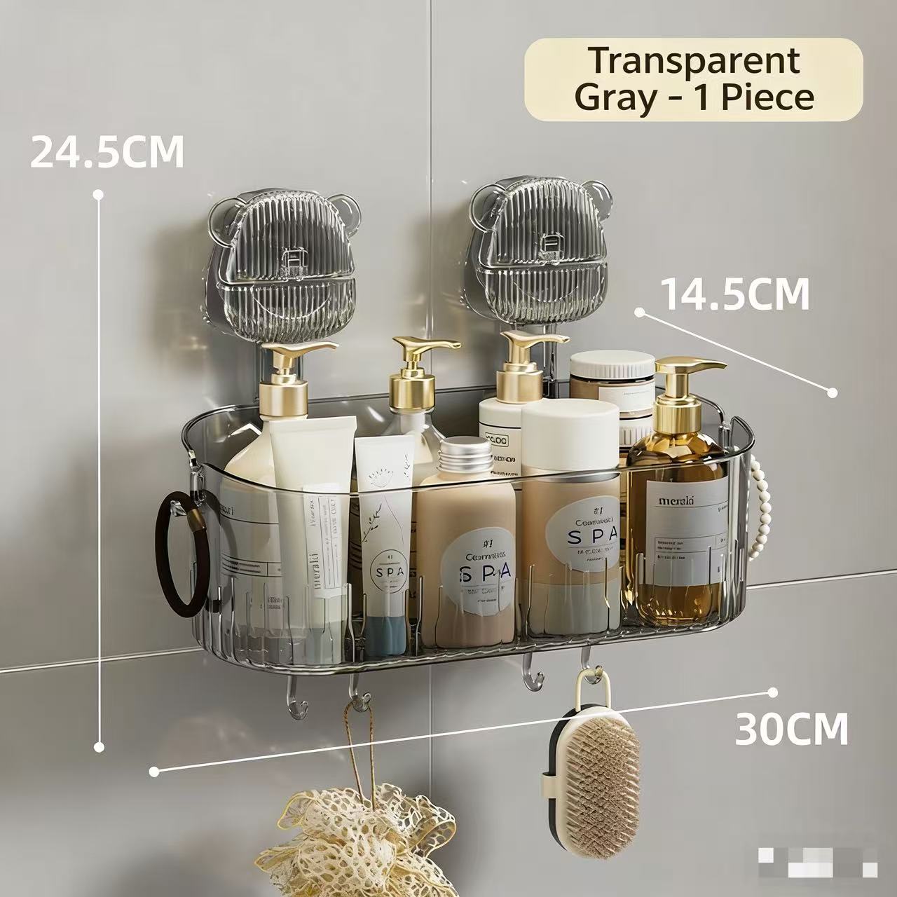 Gris moyen transparent + 6 crochets