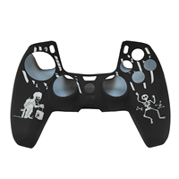 Coque de protection anti-rayures en silicone avec motif fantôme mummy gravé au laser pour manette PS5 DualSense, avec grip amélioré