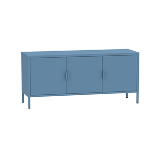 Mobile <span class=keywords><strong>TV</strong></span> in Acciaio per Soggiorno, Credenza in Metallo <span class=keywords><strong>a</strong></span> 3 Ante per Archiviazione Multimediale, Unità di Arredamento per Soggiorno Moderno - Product Image 2